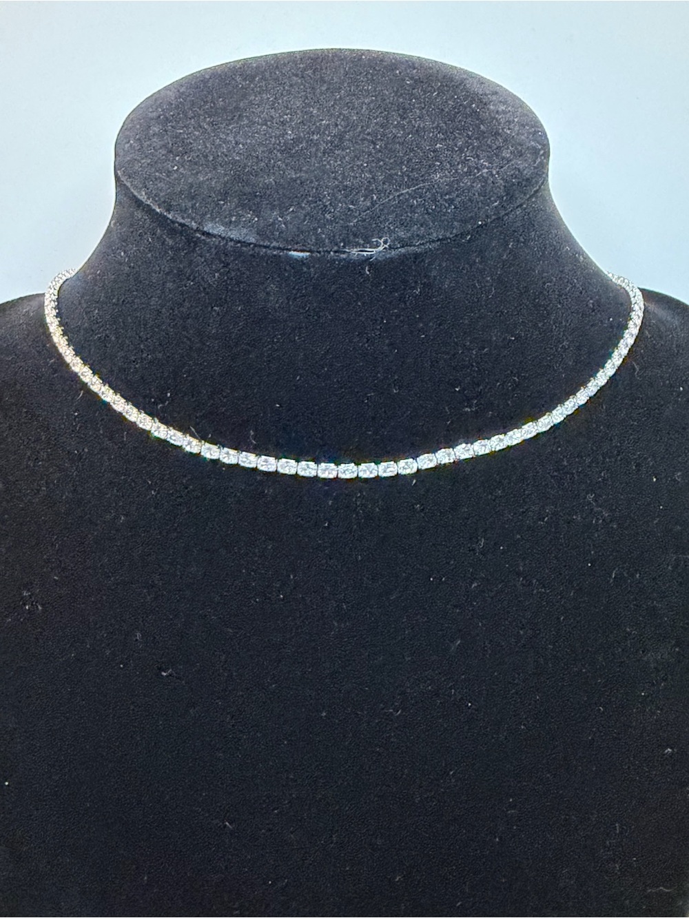 New-Classic silver-Tone cubic zirconia Tennis Choker